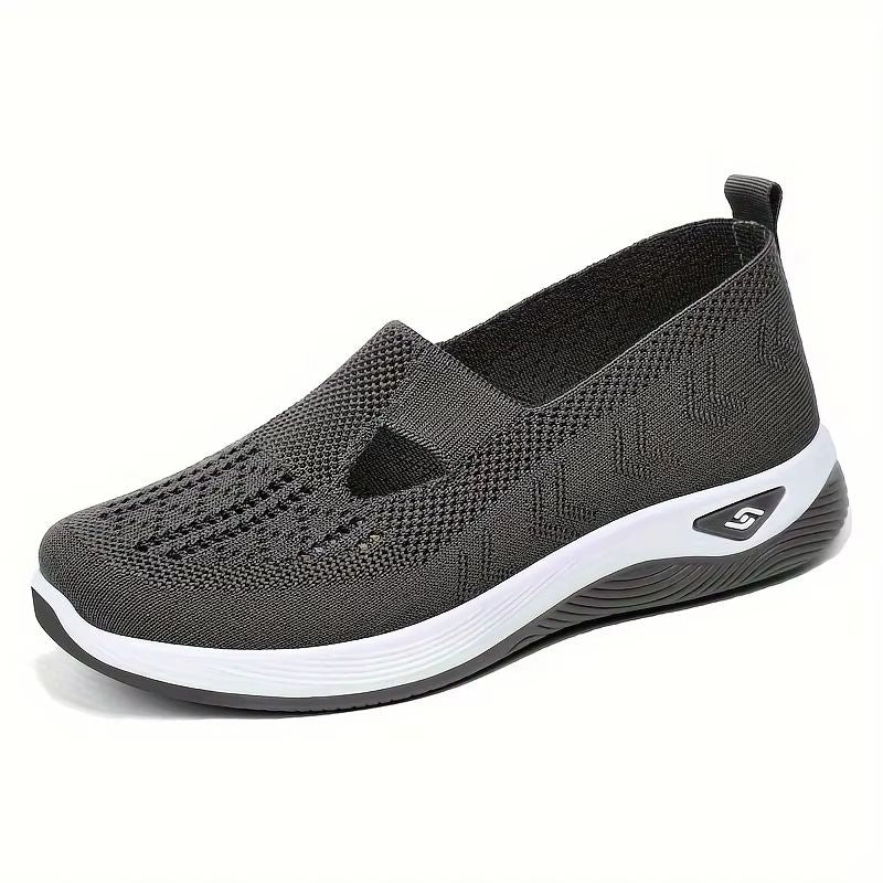 Soft Sole Knitted Sneakers For Women  Breathable Mesh Casual Sports Shoes Lightweight HollowOut Fla 9