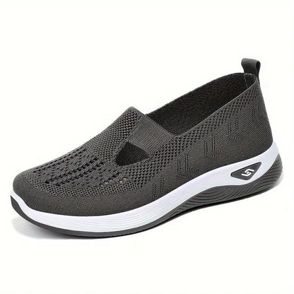 Soft Sole Knitted Sneakers For Women  Breathable Mesh Casual Sports Shoes Lightweight HollowOut Fla 9