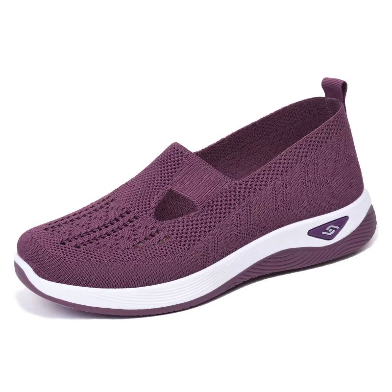 Soft Sole Knitted Sneakers For Women  Breathable Mesh Casual Sports Shoes Lightweight HollowOut Fla 11