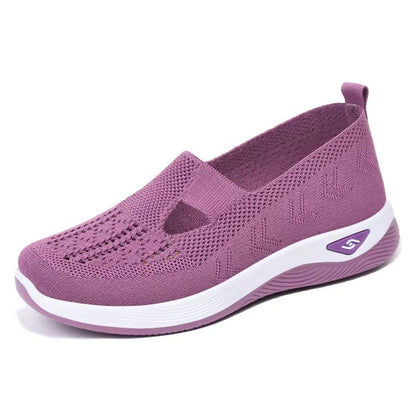 Soft Sole Knitted Sneakers For Women  Breathable Mesh Casual Sports Shoes Lightweight HollowOut Fla 12