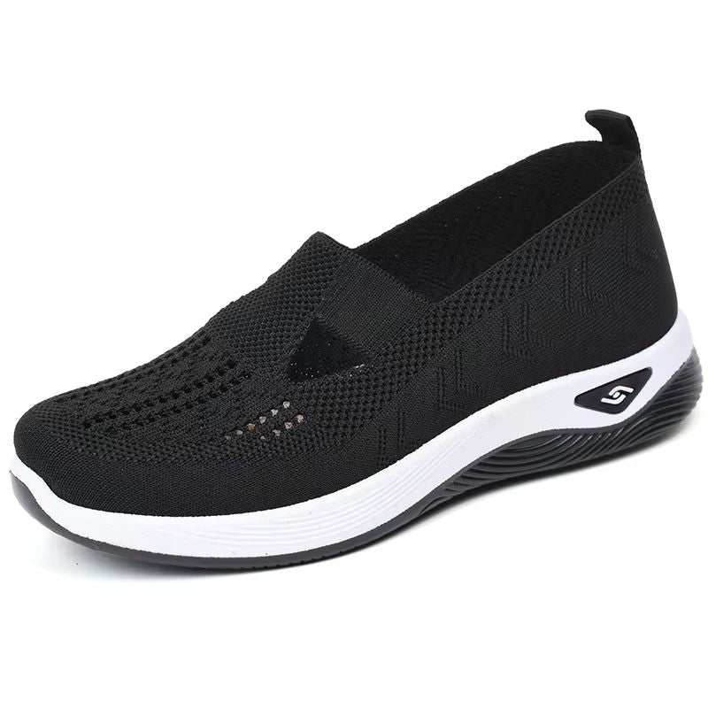 Soft Sole Knitted Sneakers For Women  Breathable Mesh Casual Sports Shoes Lightweight HollowOut Fla 7