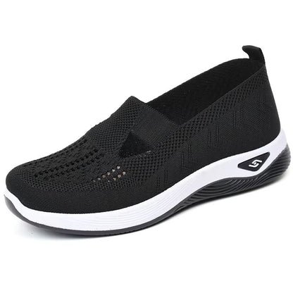 Soft Sole Knitted Sneakers For Women  Breathable Mesh Casual Sports Shoes Lightweight HollowOut Fla 7
