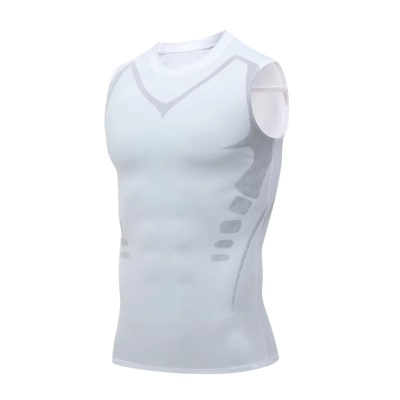 Mens Ionic Compression Vest  Sleeveless Ice Silk Body Shaper Tank 6