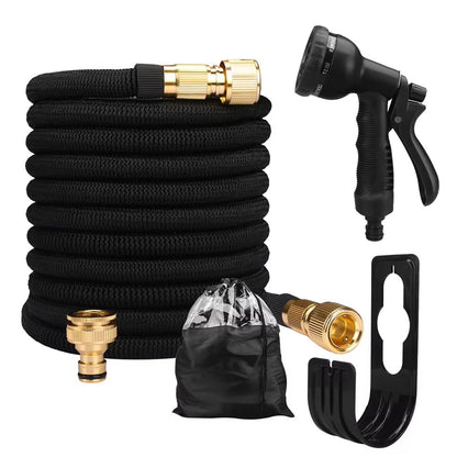 Garden Water Hose Expandable – High Pressure PVC Reel with Double Metal Connector for Garden, Farm Irrigation & Car Wash