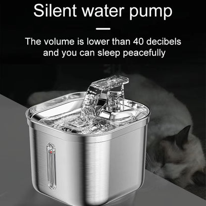Stainless Steel Cat Fountain  Automatic Water Dispenser With Sensor And Filter For Cats UltraQuiet  5