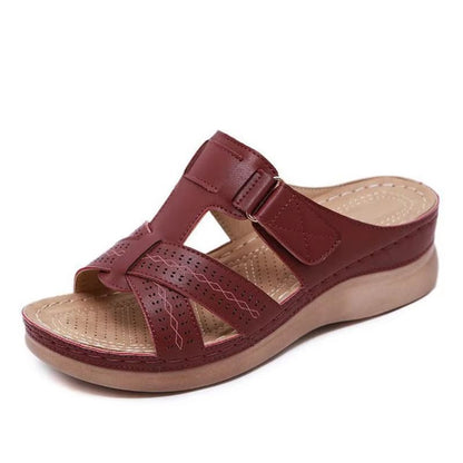 Summer Women's Wedge Sandals – Premium Orthopedic Open Toe Casual Platform Slippers with Anti-Slip Design and Retro Vint