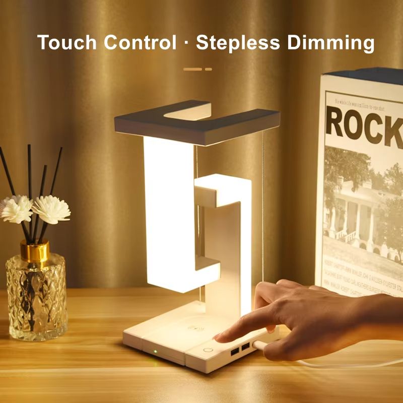 Magnetic Floating Lamp With 10W Detachable Wireless Charger  Modern LED Desk Light For Bedroom  Off 1