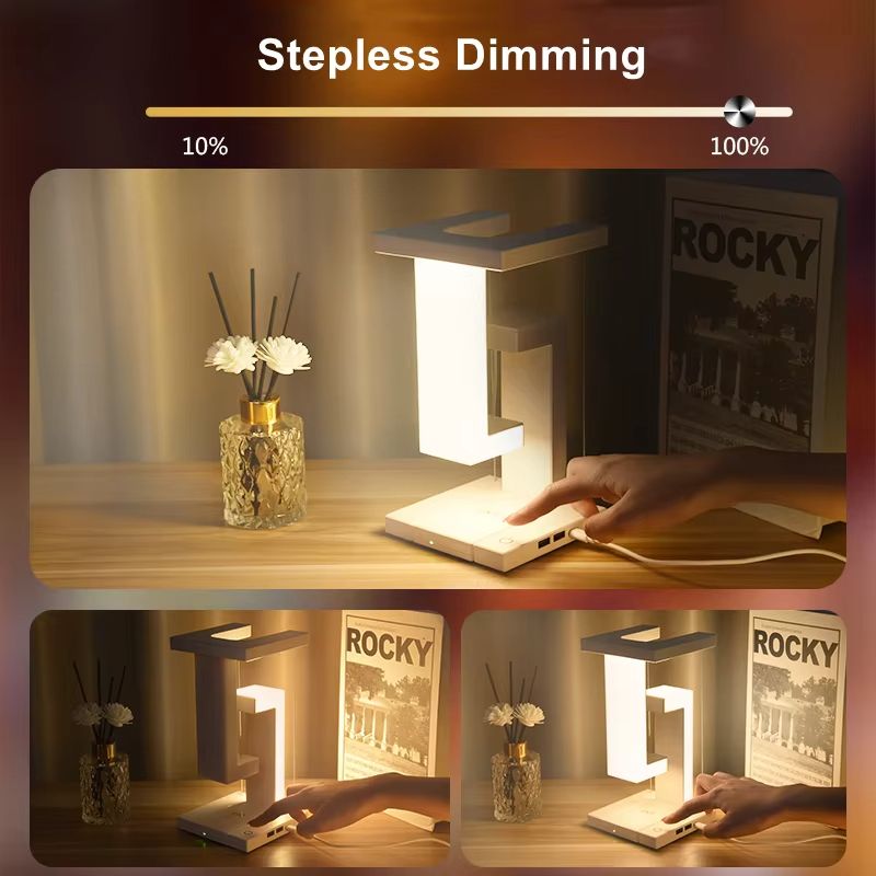 Magnetic Floating Lamp With 10W Detachable Wireless Charger  Modern LED Desk Light For Bedroom  Off 2
