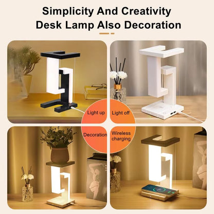 Magnetic Floating Lamp With 10W Detachable Wireless Charger  Modern LED Desk Light For Bedroom  Off 5