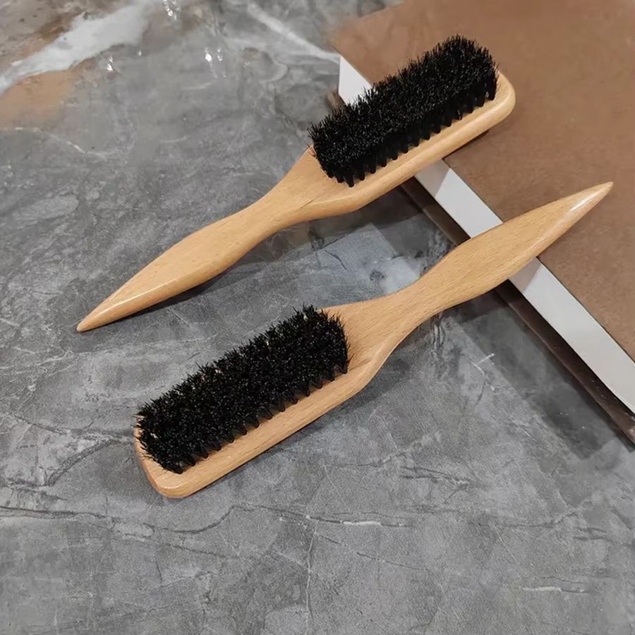 Boar Bristle Slick Back Hair Brush  Sleek Ponytail  Bun Styling Tool For Smoothing Baby Hairs Flyaw 8