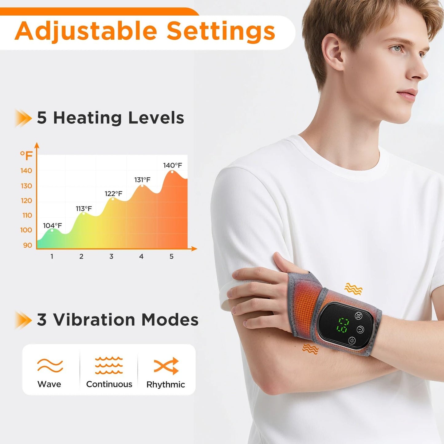 Electric Heat And Vibration Brace For Wrist And Ankle 2