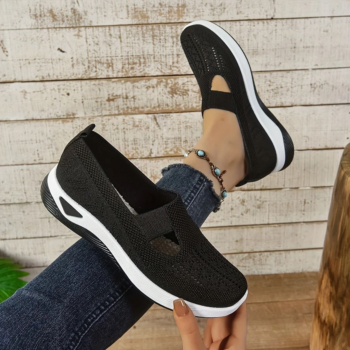 Womens Breathable Mesh Walking Shoes With Lightweight PVC Sole 1