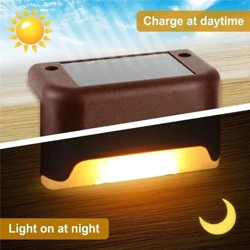 4Pcs Outdoor Solar Fence Lights Waterproof LED Step Lamps For Patio Garden Stairs And Pathway Decor 2