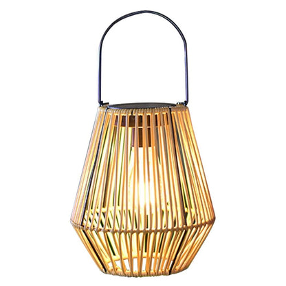 Waterproof Solar Rattan Lantern With Hanging Bamboo Weave For Garden Patio  Courtyard Decor 7