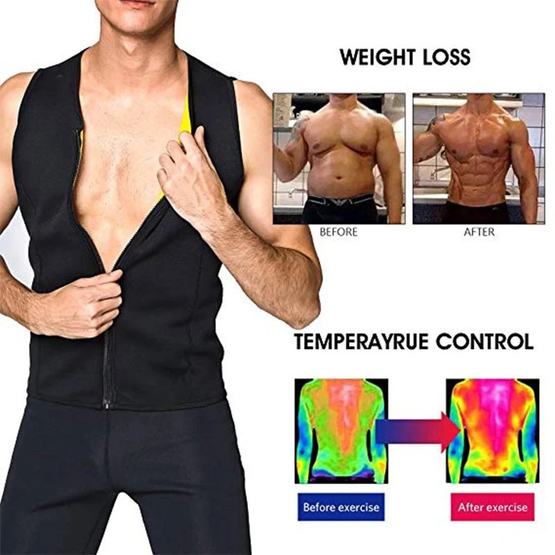 Mens Sauna Waist Trainer Slimming Tank Top With Sweat Compression For Workout  Fat Burn 2
