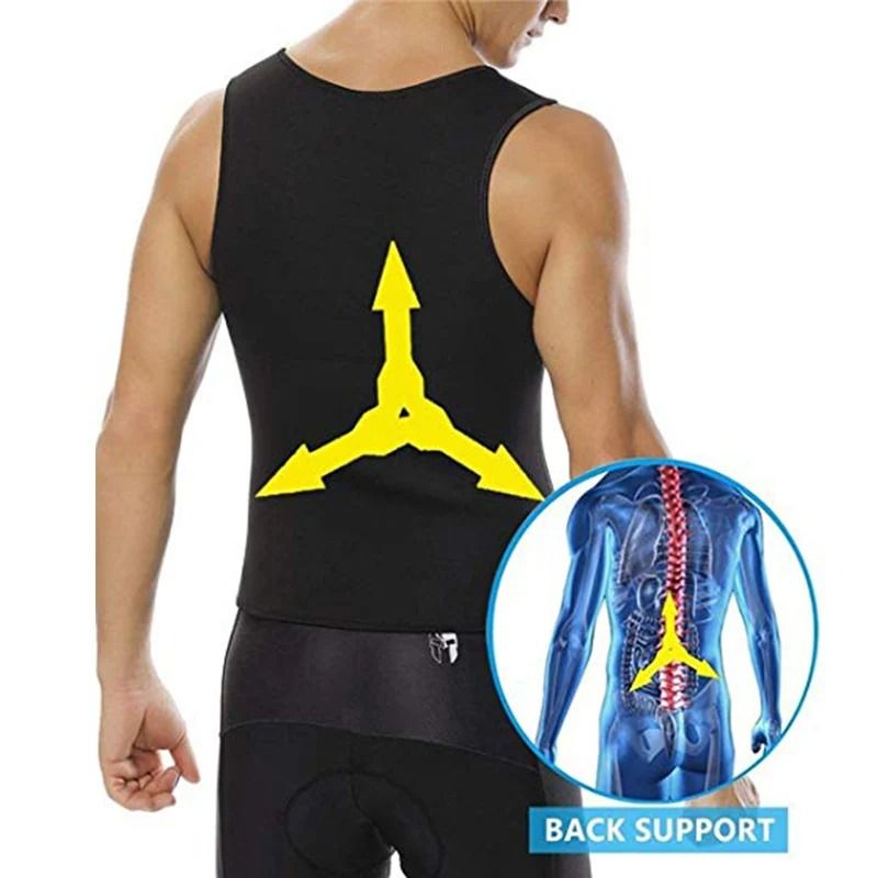 Mens Sauna Waist Trainer Slimming Tank Top With Sweat Compression For Workout  Fat Burn 3