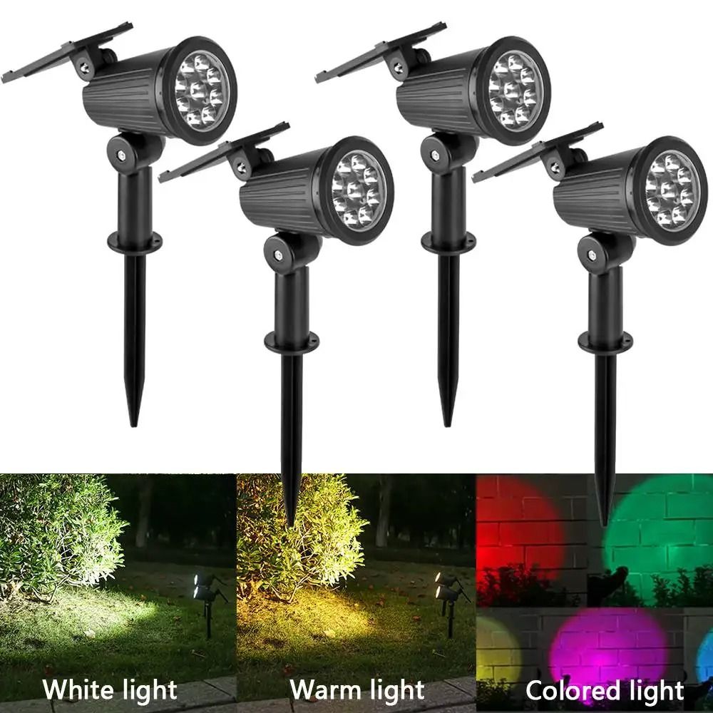 9 LED Waterproof Solar Spotlight for Outdoor Garden, Lawn, and Landscape Pathway Lighting