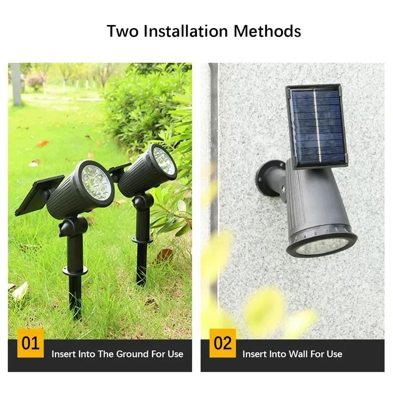 9 LED Waterproof Solar Spotlight For Outdoor Garden Lawn And Landscape Pathway Lighting 2