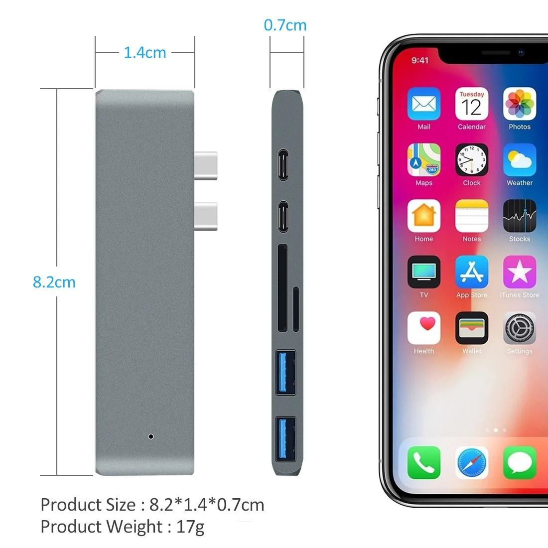 USB C Hub To 4K HDMI Adapter With Thunderbolt 3 SD TF Reader And PD For MacBook Pro And Air 3