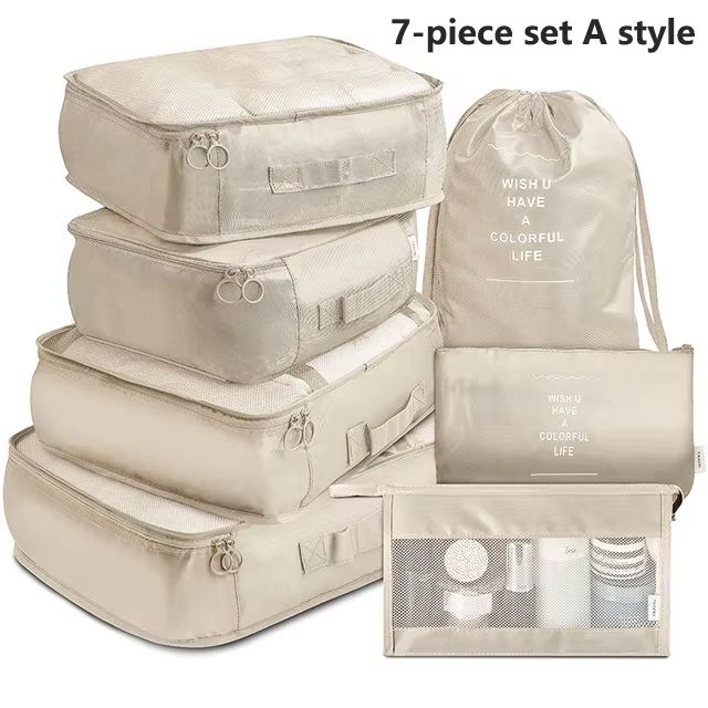 7 Piece Travel Packing Cubes Set Organizer And Compression Bags 9