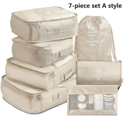 7 Piece Travel Packing Cubes Set Organizer And Compression Bags 9