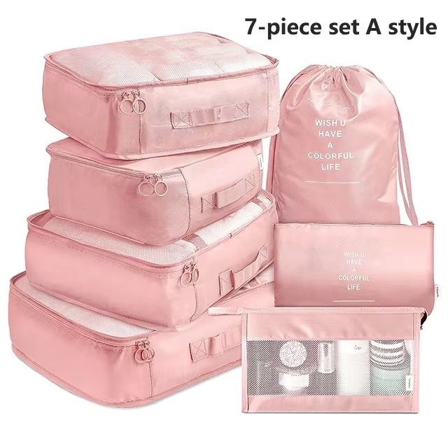 7 Piece Travel Packing Cubes Set Organizer And Compression Bags 10