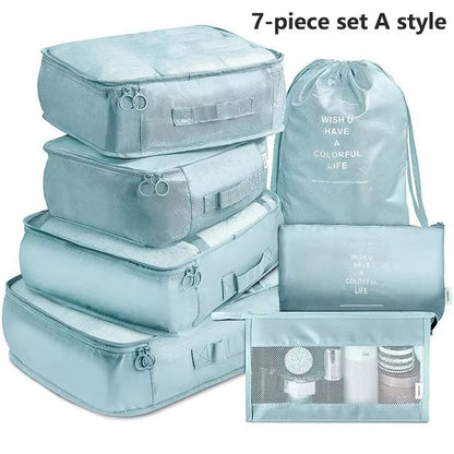 7 Piece Travel Packing Cubes Set Organizer And Compression Bags 11
