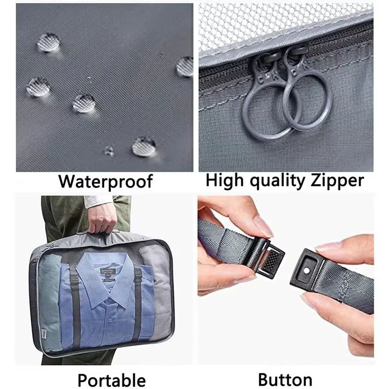 7 Piece Travel Packing Cubes Set Organizer And Compression Bags 4