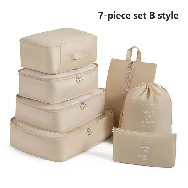 7 Piece Travel Packing Cubes Set Organizer And Compression Bags 14