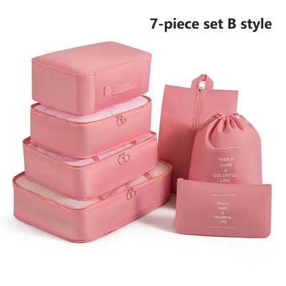 7 Piece Travel Packing Cubes Set Organizer And Compression Bags 15