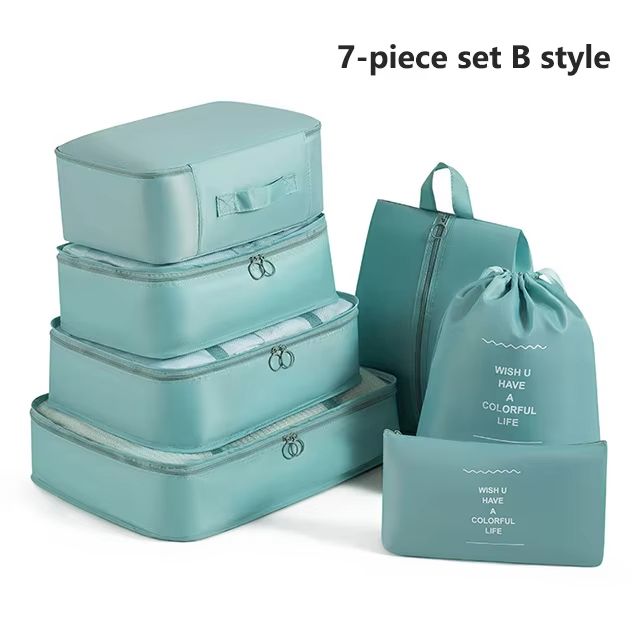 7 Piece Travel Packing Cubes Set Organizer And Compression Bags 16
