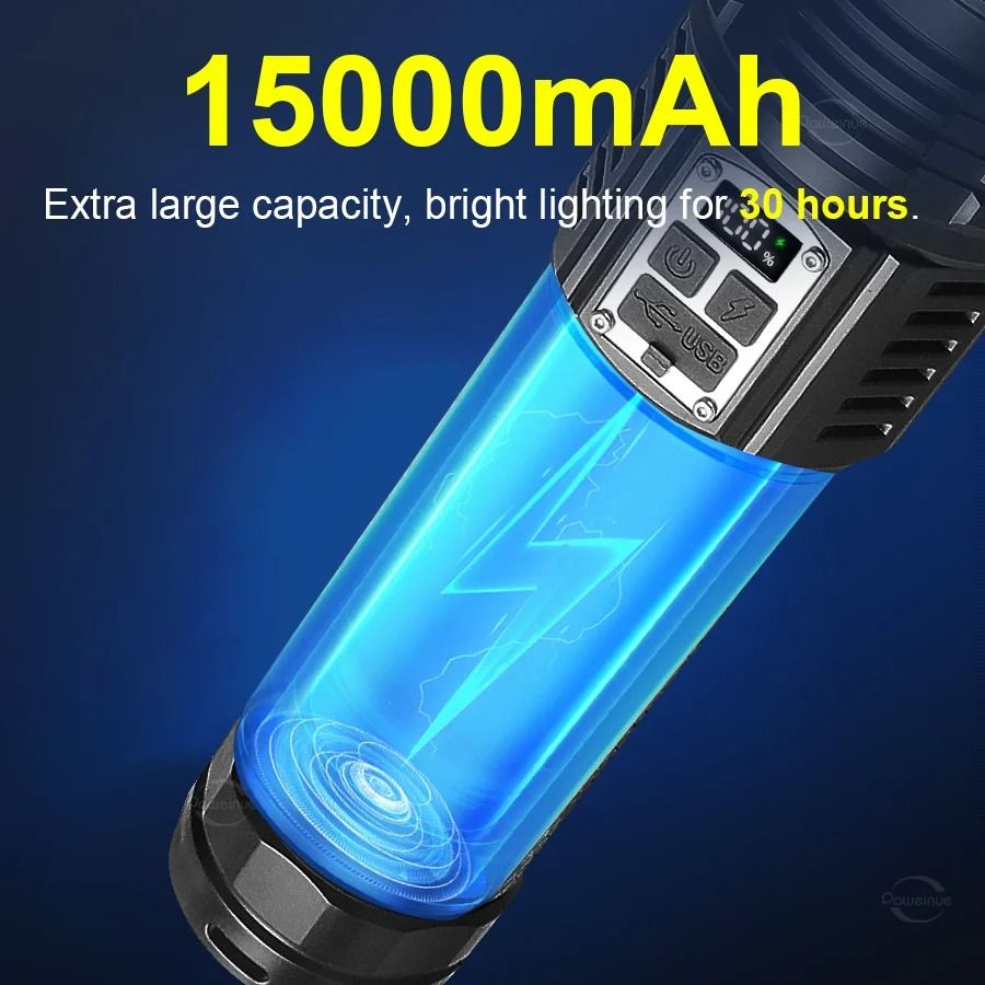 Rechargeable Long Range LED Flashlight With Type C Charging And Tactical Zoom For Outdoor Use 4