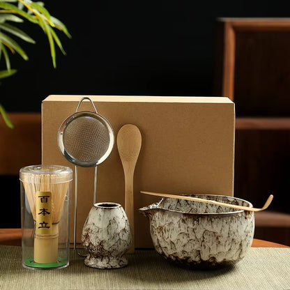 6 Piece Japanese Matcha Tea Set With Bamboo Whisk Bowl  Accessories 7