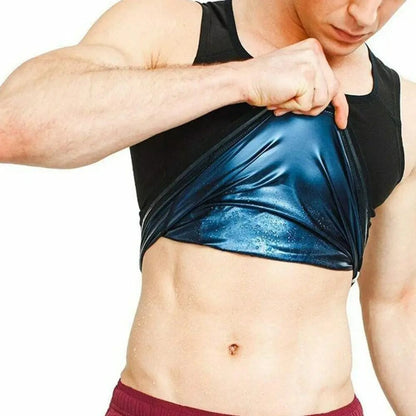 Mens Neoprene Sauna Sweat Vest With Waist Trainer And Slimming Compression Support 1