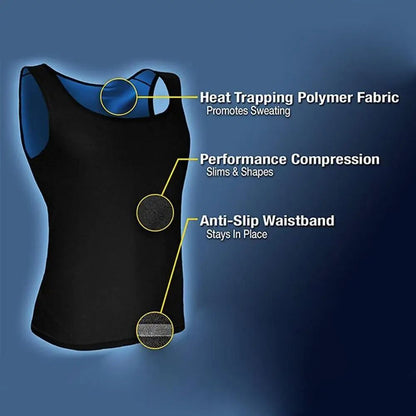Mens Neoprene Sauna Sweat Vest With Waist Trainer And Slimming Compression Support 3