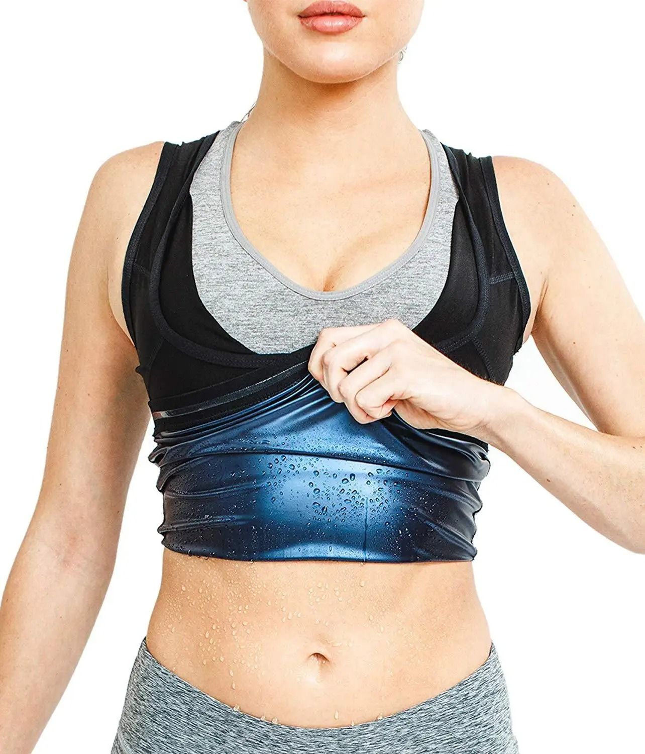 Mens Neoprene Sauna Sweat Vest With Waist Trainer And Slimming Compression Support 6