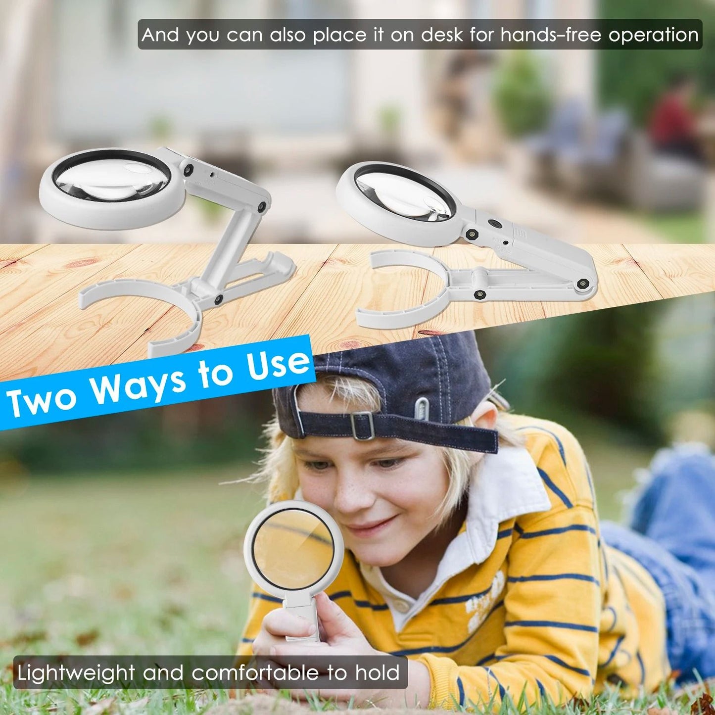 LED Magnifying Glass With Stand And USB Power For Crafting And Watch Repair 2