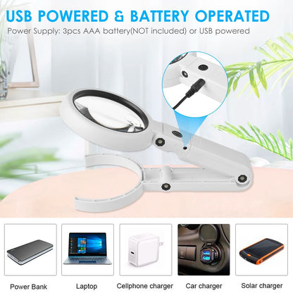 LED Magnifying Glass With Stand And USB Power For Crafting And Watch Repair 4