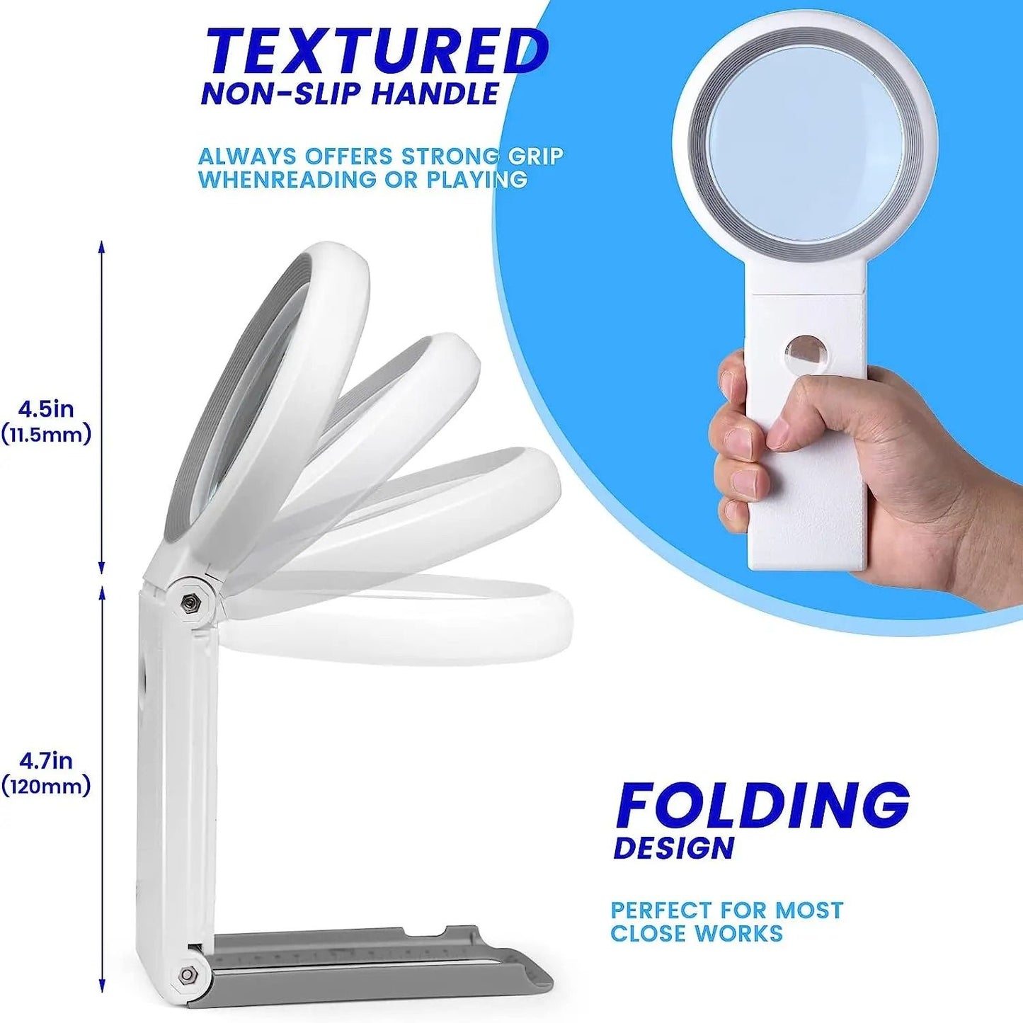 Folding LED Magnifying Glass With 30X And 10X Lenses And Stand For Reading And Precision Work 4