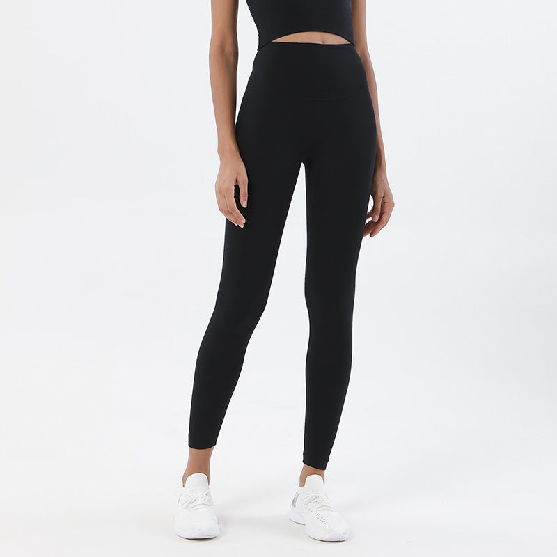 High Waist Nylon Yoga Pants Gym Leggings for Women Girls Soft Elastic Tights, Breathable No T Line Fitness Workout Wear