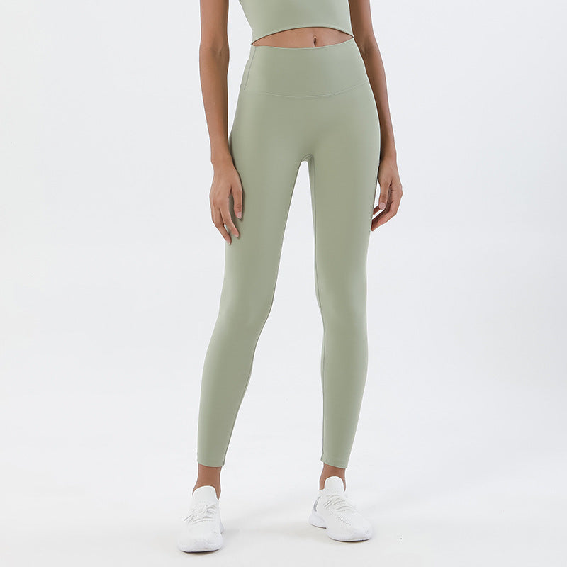High Waist Nylon Yoga Pants Gym Leggings For Women Girls Soft Elastic Tights Breathable No T Line F 9