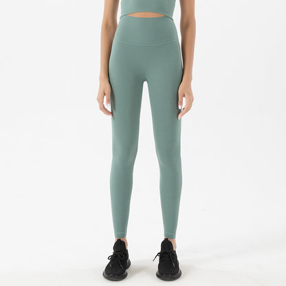 High Waist Nylon Yoga Pants Gym Leggings For Women Girls Soft Elastic Tights Breathable No T Line F 12