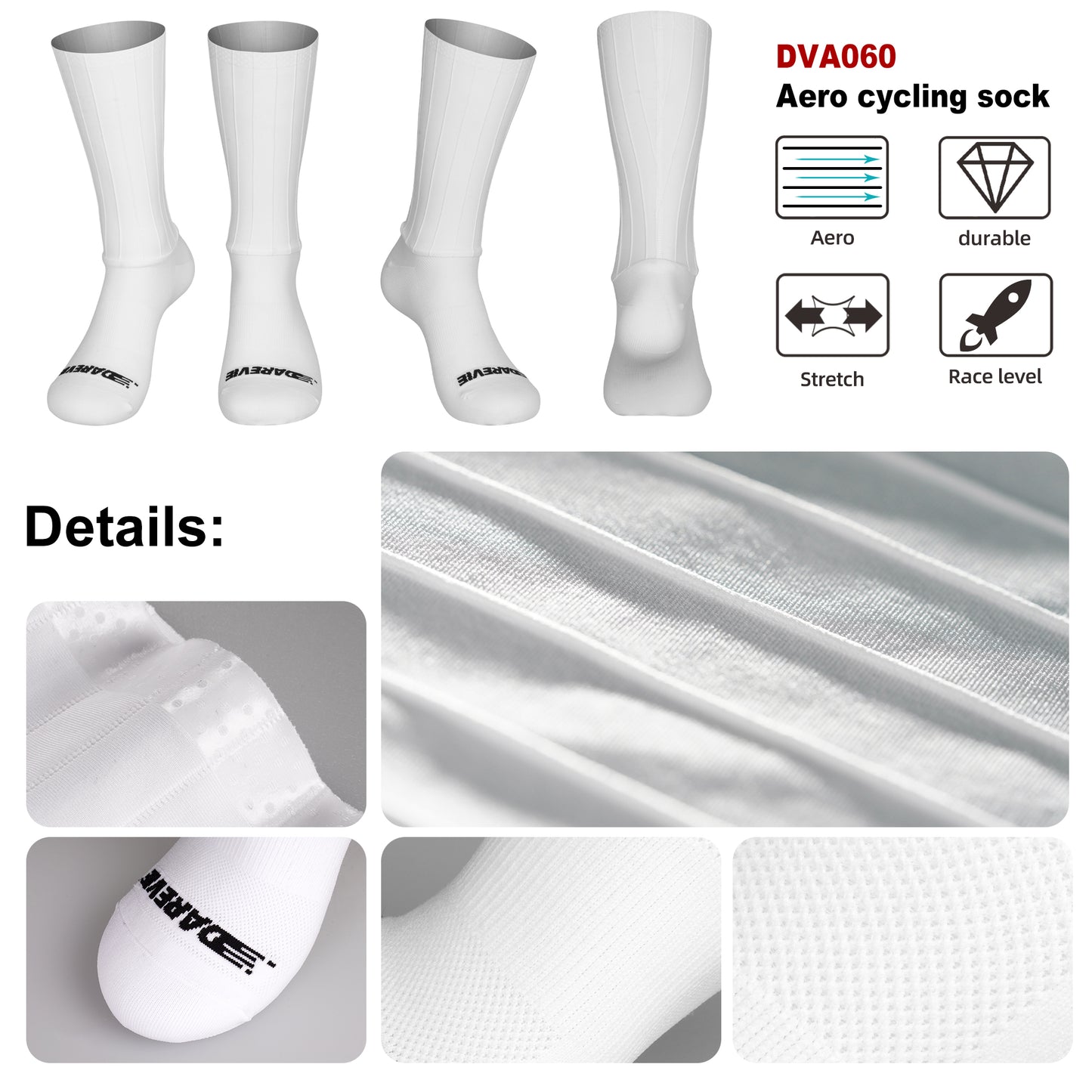 AERO Cycling Man Socks, Pro Aerodynamics Anti-Slip Men Bike Socks for Road Racing, Outdoor Sports & Bicycle Gear