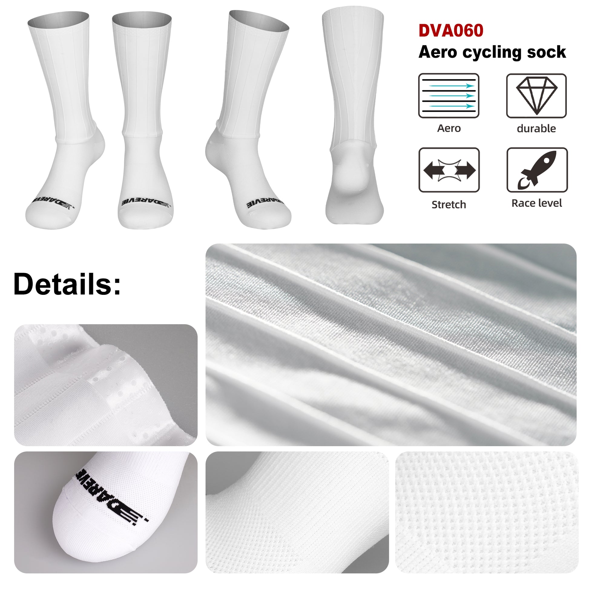 AERO Cycling Man Socks, Pro Aerodynamics Anti-Slip Men Bike Socks for Road Racing, Outdoor Sports & Bicycle Gear