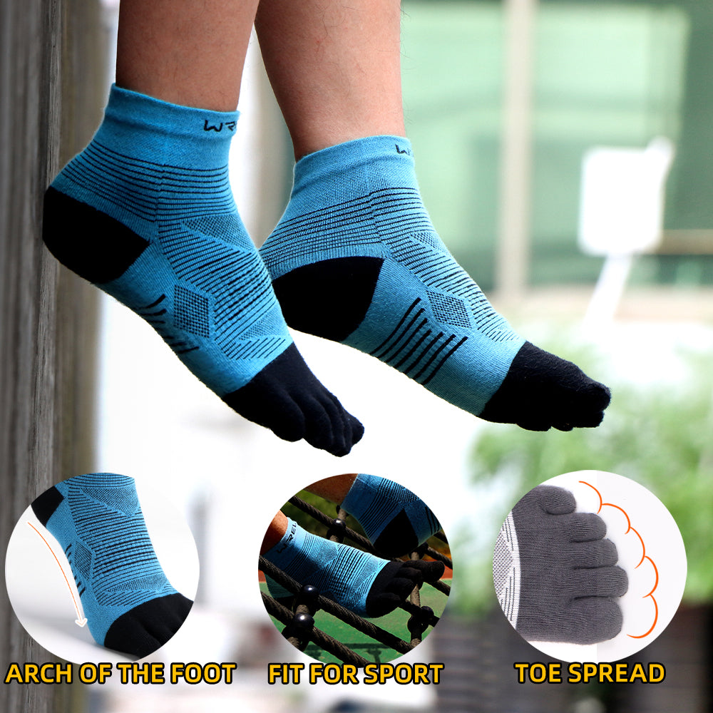 Coolmax Sports Socks Five Toe High Performance Athletic Running Socks Breathable ShockProof Comfy K 4