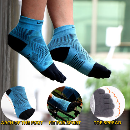 Coolmax Sports Socks Five Toe High Performance Athletic Running Socks Breathable ShockProof Comfy K 4