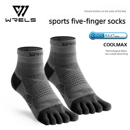 Coolmax Sports Socks Five Toe High Performance Athletic Running Socks Breathable ShockProof Comfy K 7