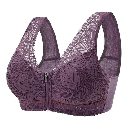 PlusSize Front Zip Sports Bra Cotton Support Tank 9