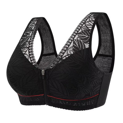 PlusSize Front Zip Sports Bra Cotton Support Tank 4