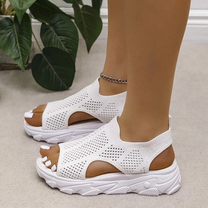 Womens Mesh Hollow Platform Sandals For Summer Comfort 2